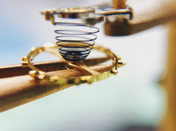 Closeup on the spiral of a mechanical watch