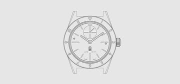 CB01 Ti Small second blueprint, a real toolwatch made of repurposed titanium in Switzerland 
