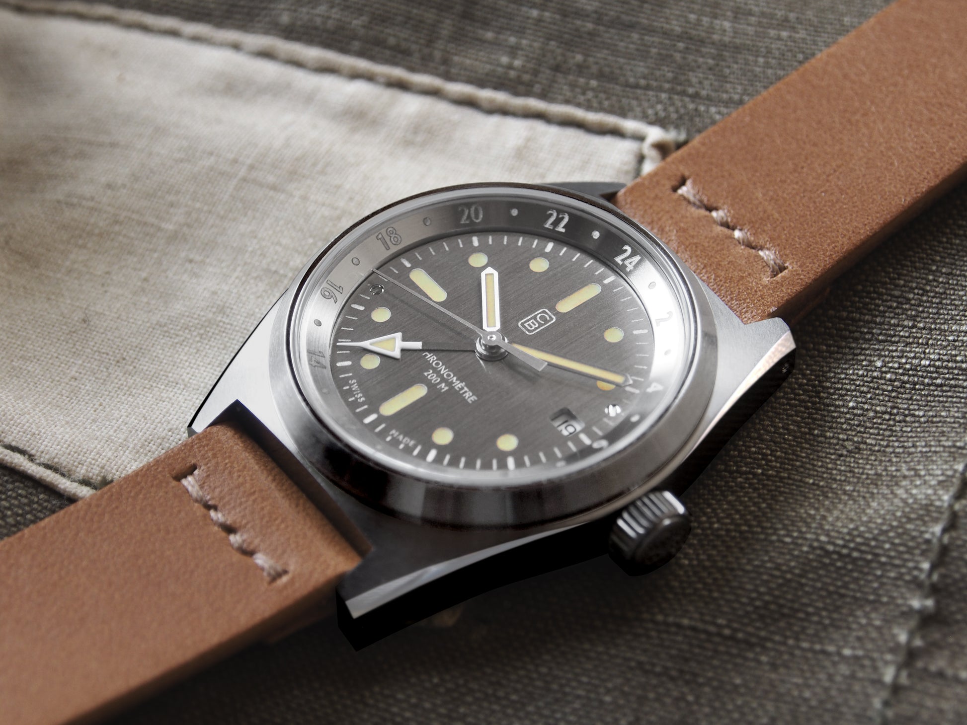 Raw dial made of PuReSteel, the world's first stainless steel 100% recycled